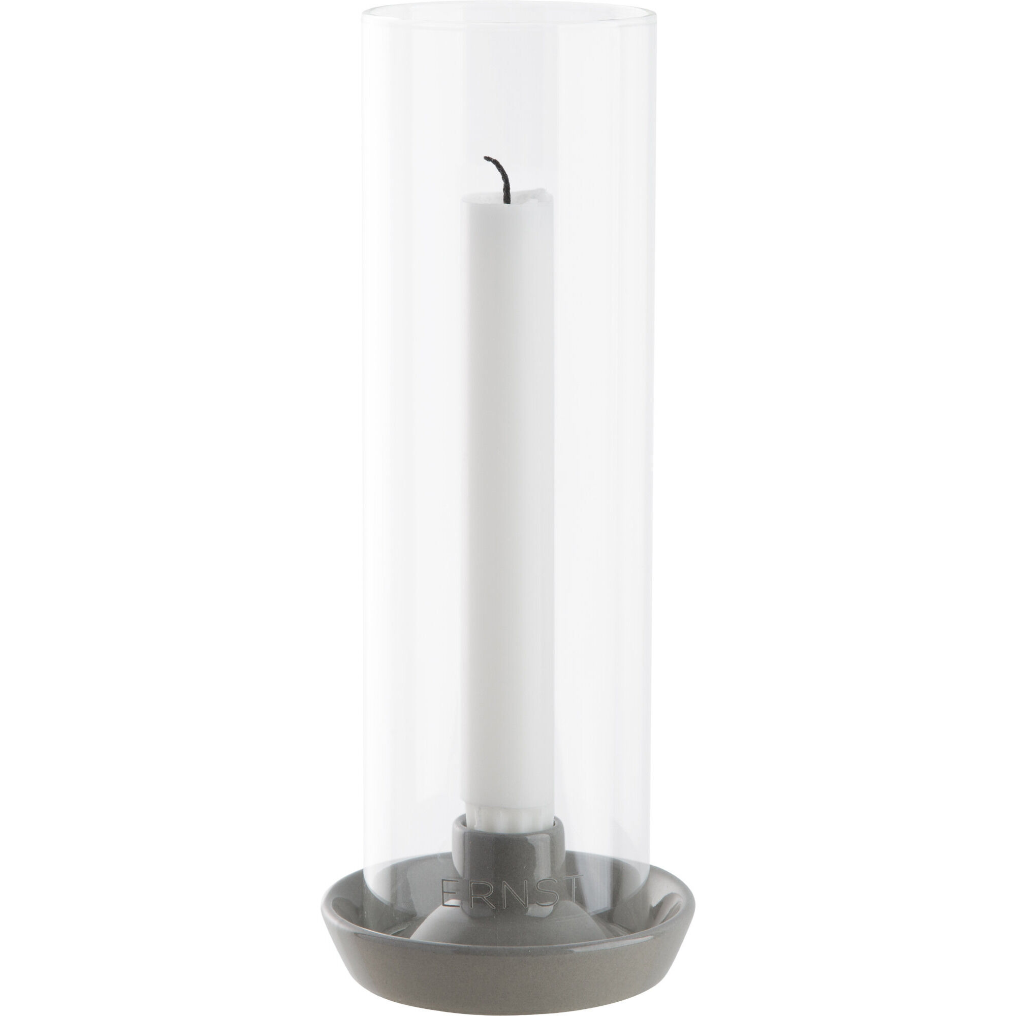 Lysestage Med Glas Lysegrå