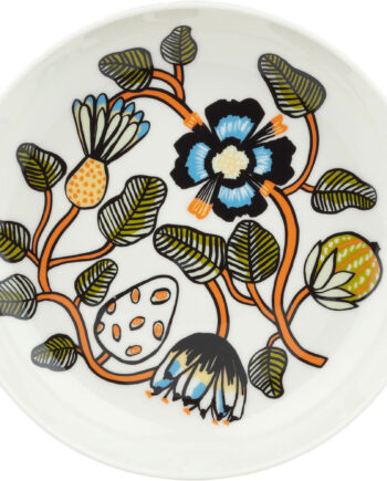 Marimekko Tiara Dyb Tallerken 20   Cm  Hvid Grøn Orange