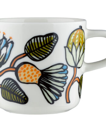 Marimekko Tiara Kaffekop   Dl  Hvid Grøn Orange