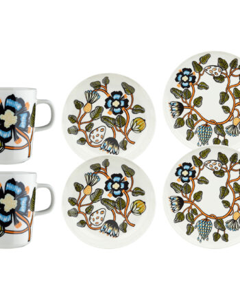 Marimekko Tiara Middagsservice   Dele  Hvid Orange Grøn