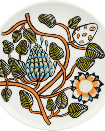 Marimekko Tiara Tallerken 20 Cm  Hvid Orange Grøn