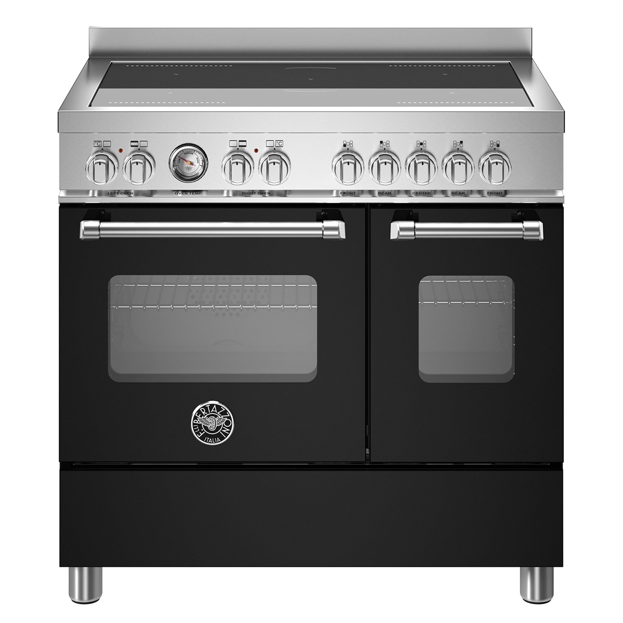 Mas95i2enet Master Induktionskomfur Med Dobbeltovn 90 Cm Mat Sort