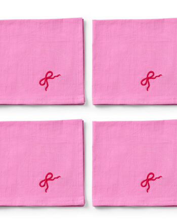 Midnats Pink Bow Serviet 40x40 Cm  Lyserød    Stk