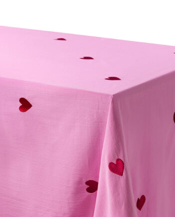 Midnats Pink Hearts Dug 180x145 Cm  Lyserød