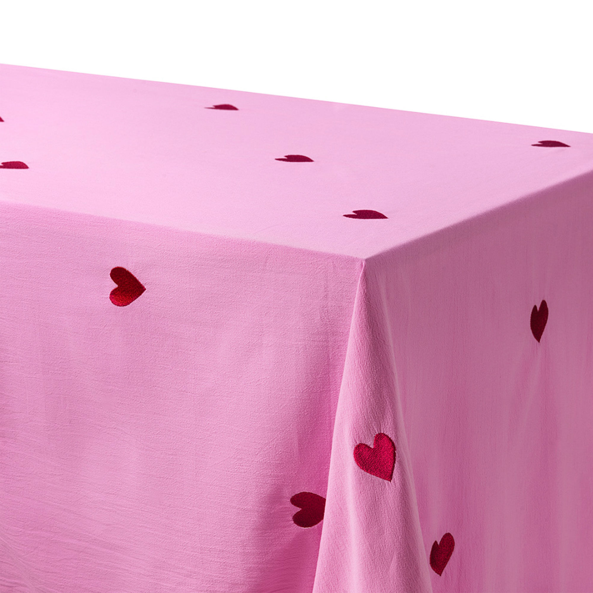 Midnats Pink Hearts Dug 180x145 Cm Lyserød