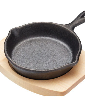 Mini Serverings Støbejernspande Med Træ