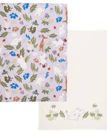 Mumin Viskestykke Lilla   Off White    Stk
