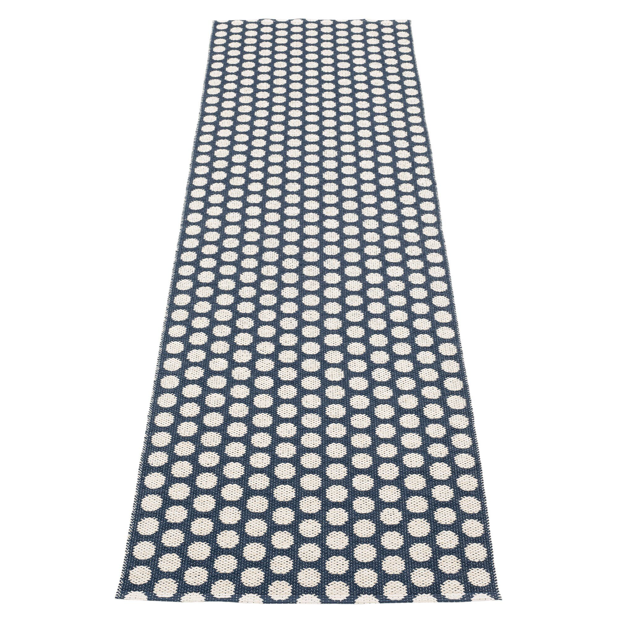 Noa Gulvtæppe 70 Cm 250 Cm Dark Blue Vanilla