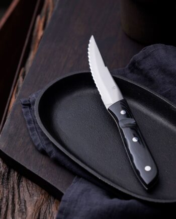 Old Farmer Micarta Steakkniv     Dele  Sort Stål