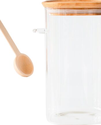 Opbevaringsglas Med Bambuslåg Og Måleske   400 Ml