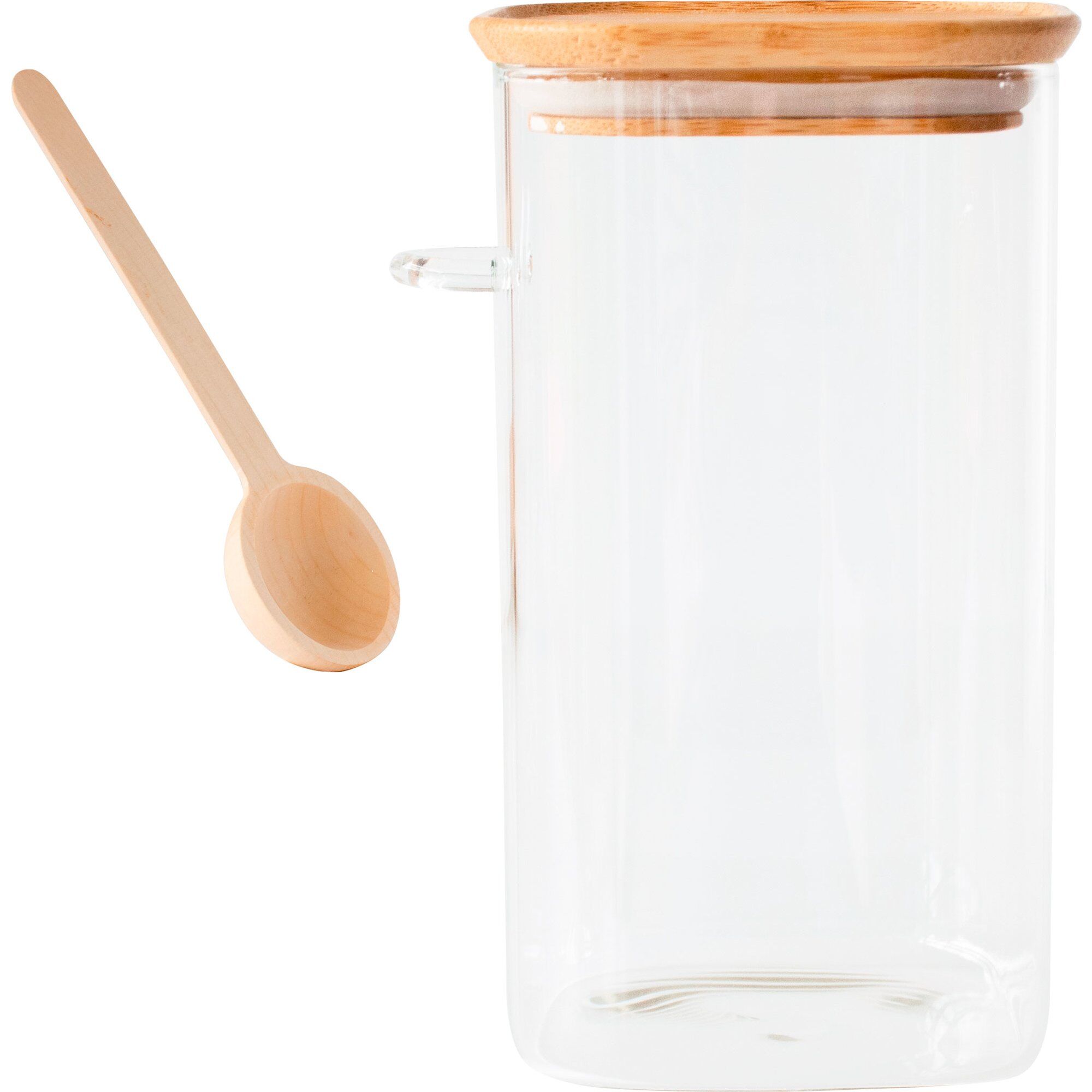 Opbevaringsglas Med Bambuslåg Og Måleske 400 Ml