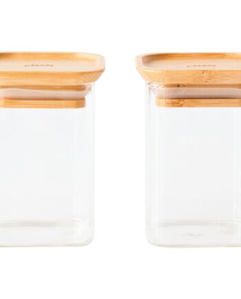 Opbevaringsglas Med Bambuslåg  -small    Stk