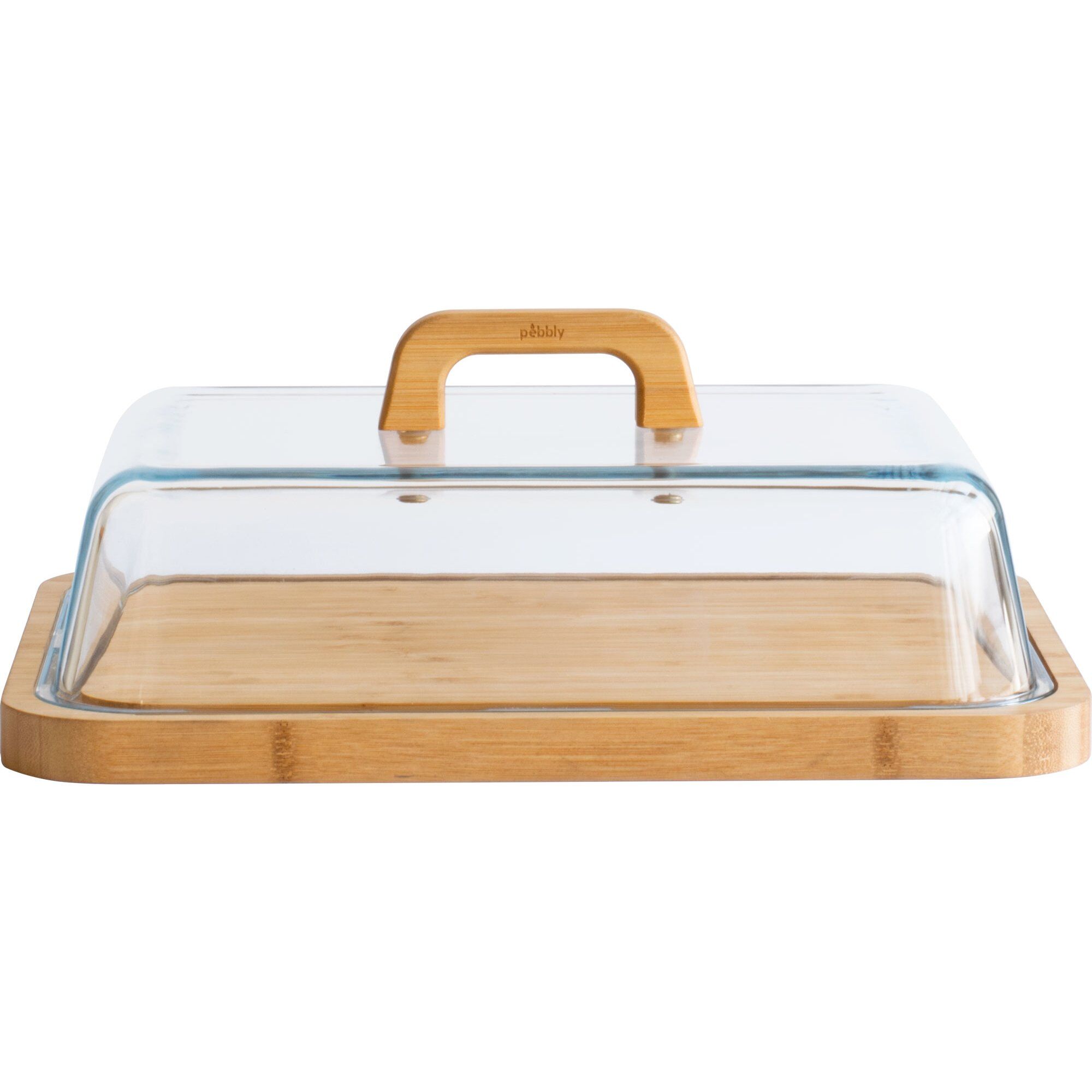 Osteklokke 34x25x9 Cm Glas Bambus