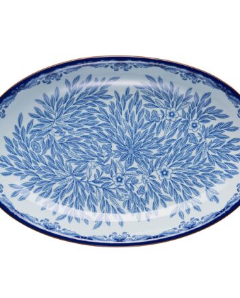 Ostindia Floris Ovalt Serveringsfad 33   22 Cm  Blå