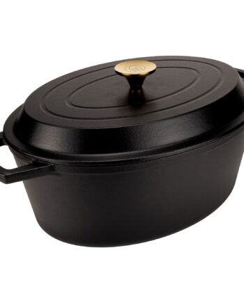 Oval Støbejernsgryde 34 Cm  Sort