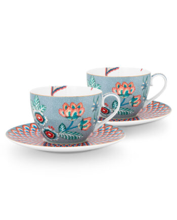 Pip Studio Flower Festival Cappucinokop  -pak  Blå