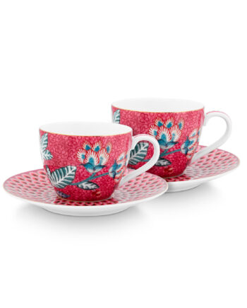 Pip Studio Flower Festival Espressokop  -pak  Rosa