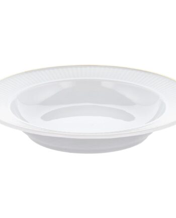 Plissé Dyb Tallerken 22 Cm  Hvid Guld