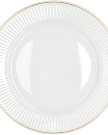 Plissé Tallerken 22 Cm  Hvid Guld