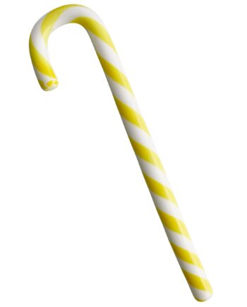 Polka Glasdekoration  17 Cm  Hvid Gul