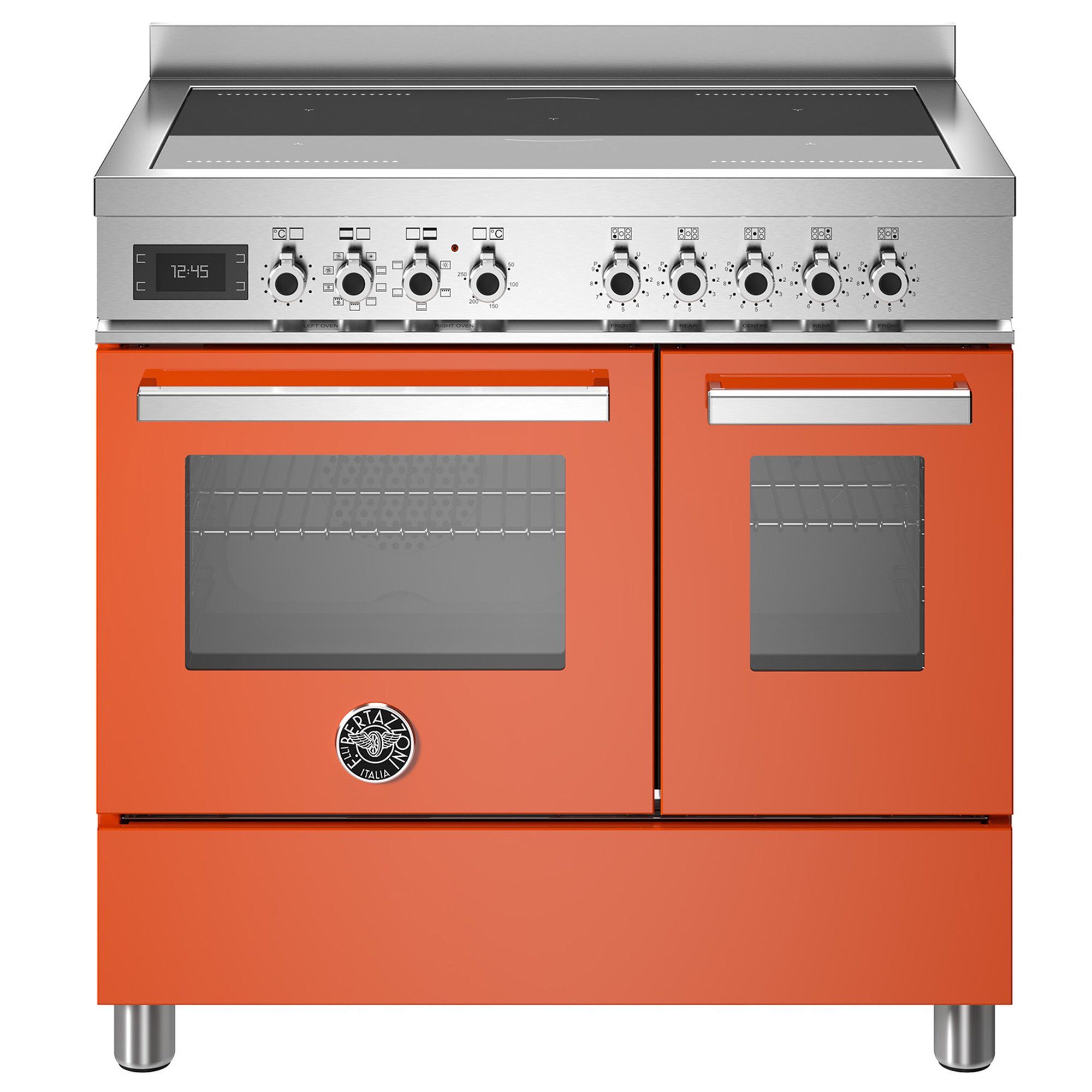 Pro95i2eart Professional Induktionskomfur Med Dobbeltovn 90 Cm Orange