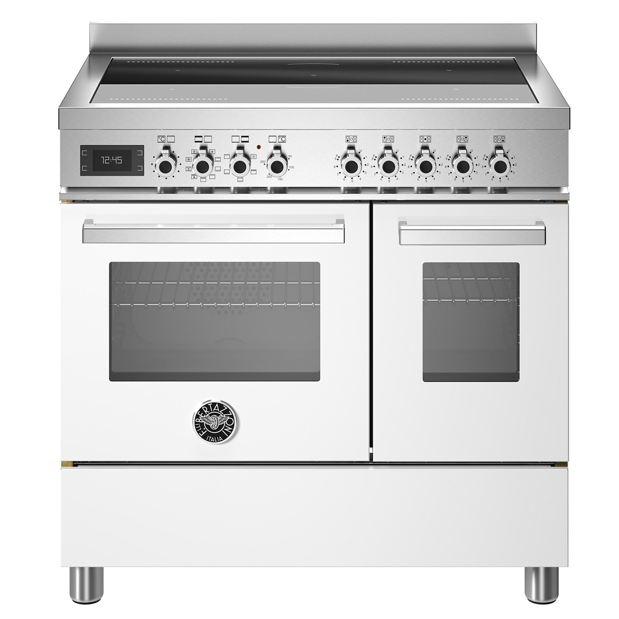 Pro95i2ebit Professional Induktionskomfur Med Dobbeltovn 90 Cm Hvid