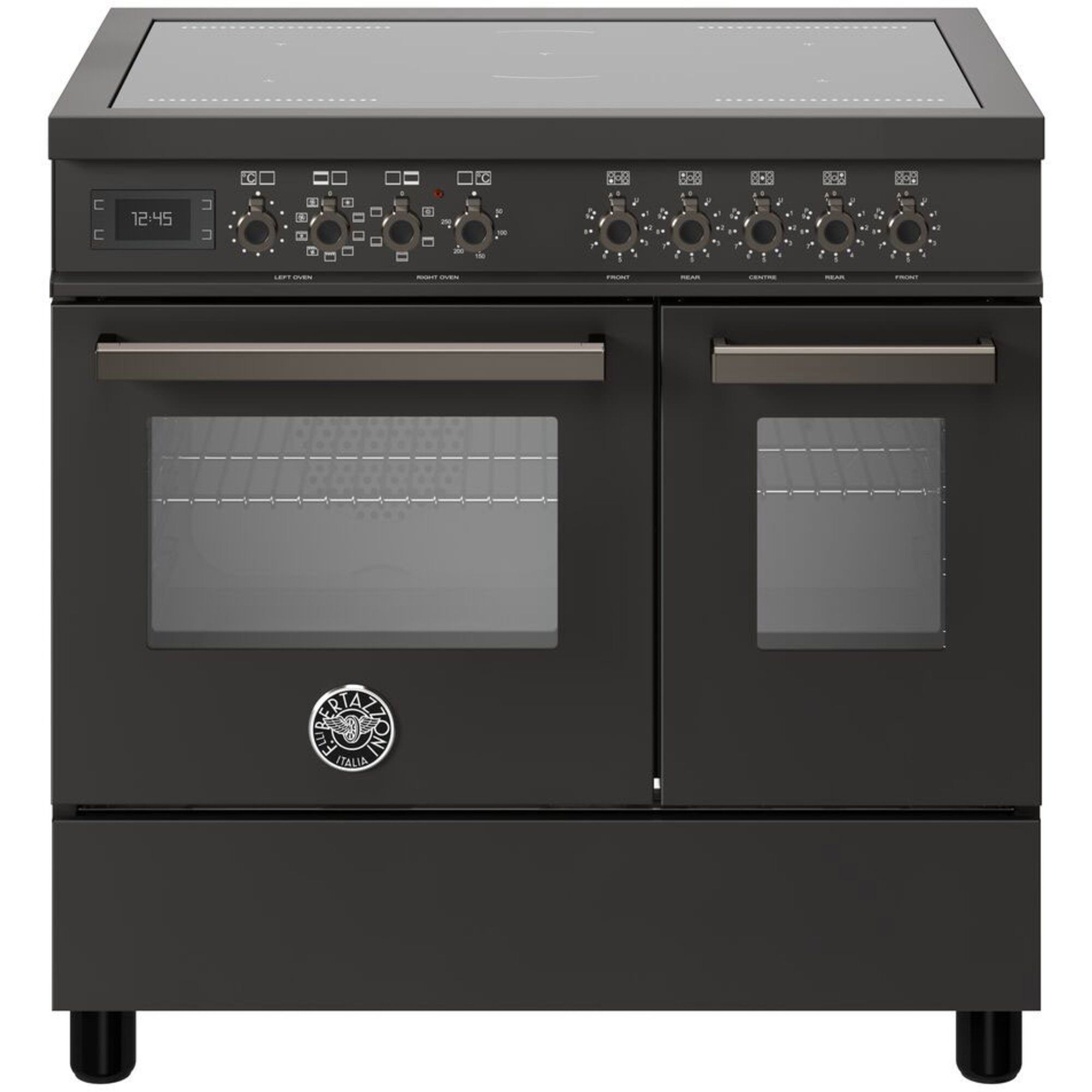 Pro95i2ecat Professional Induktionskomfur Med Dobbeltovn 90 Cm Mat Sort