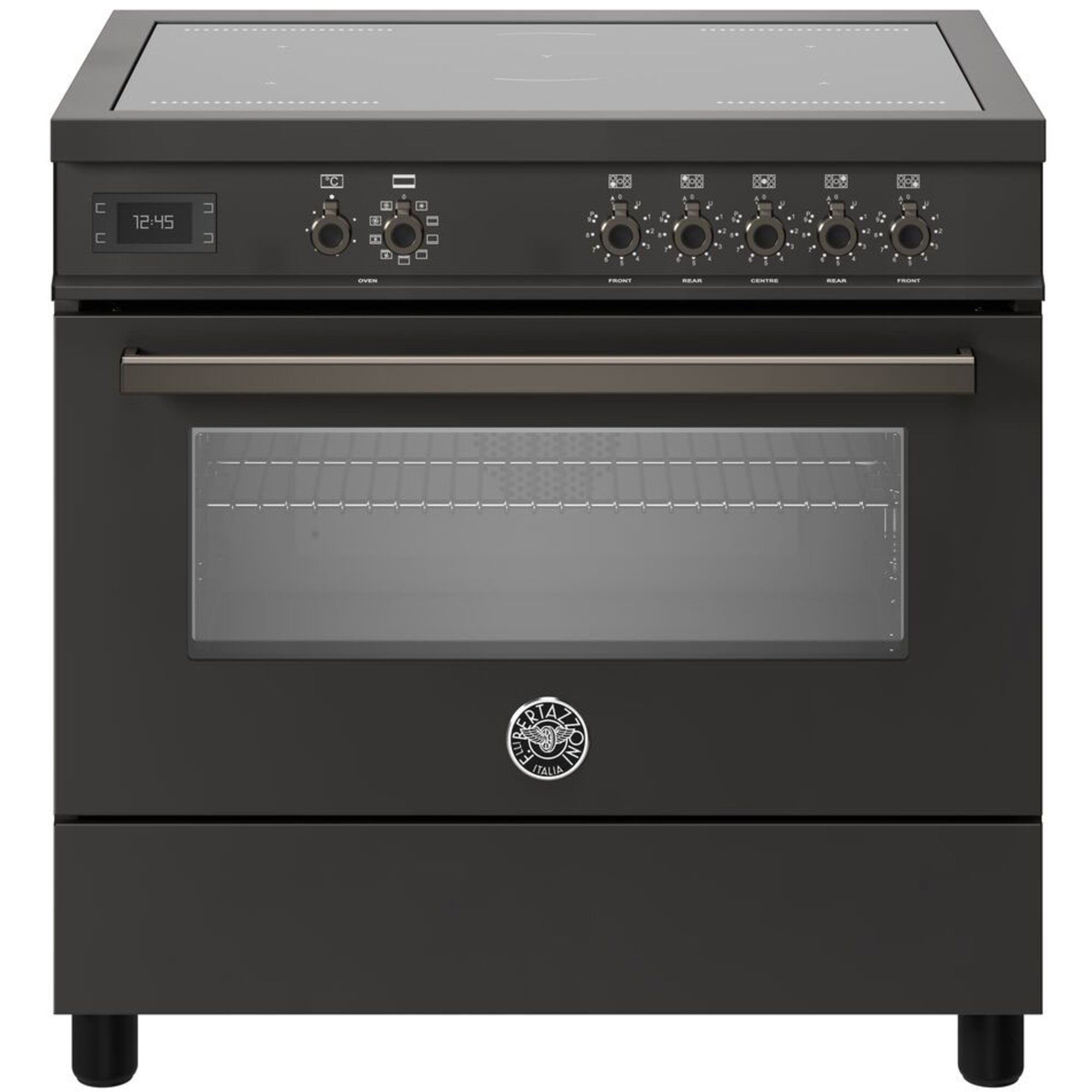 Pro95i1ecat Professional Induktionskomfur Med Ovn 90 Cm Mat Sort