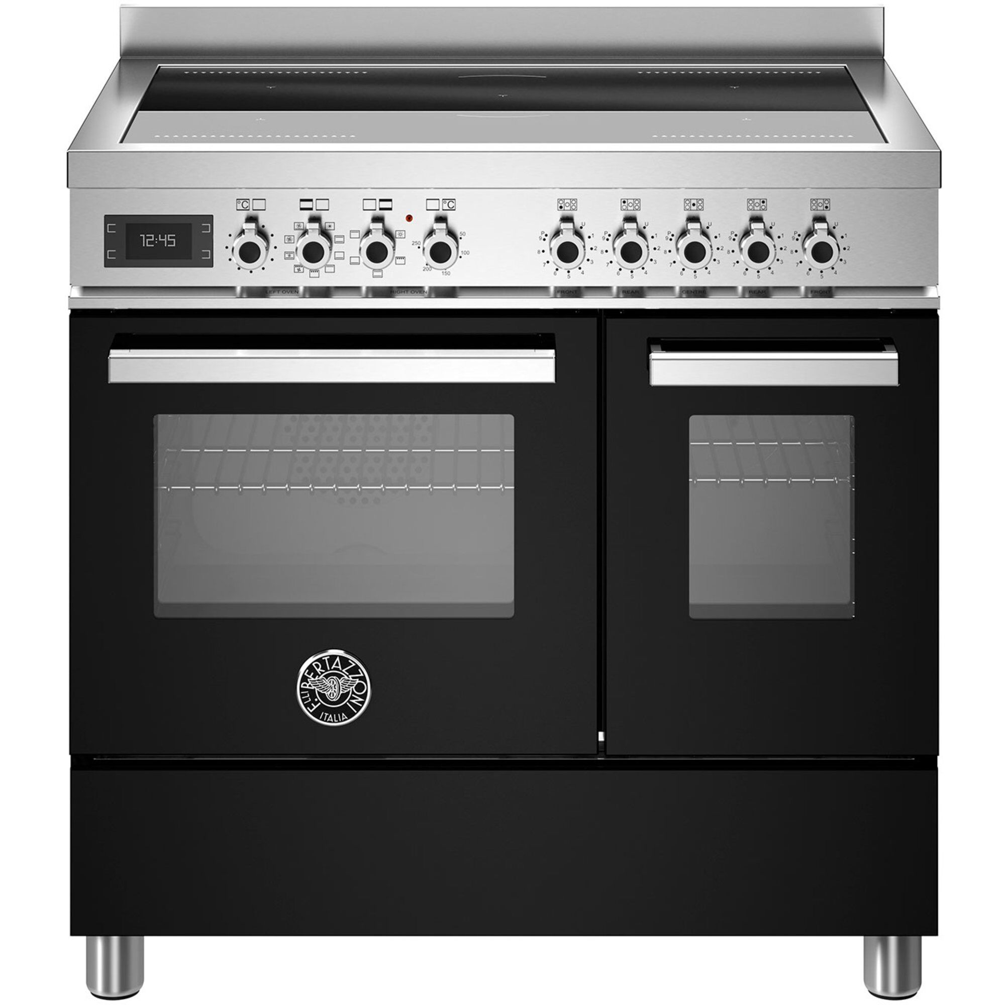 Pro95i2enet Professional Induktionskomfur Med Dobbeltovn 90 Cm Sort