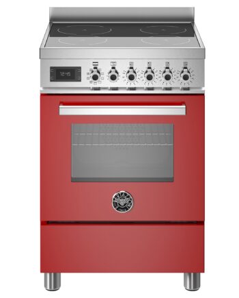 Pro64i1erot Professional Induktionskomfur Med Ovn  60 Cm  Rød