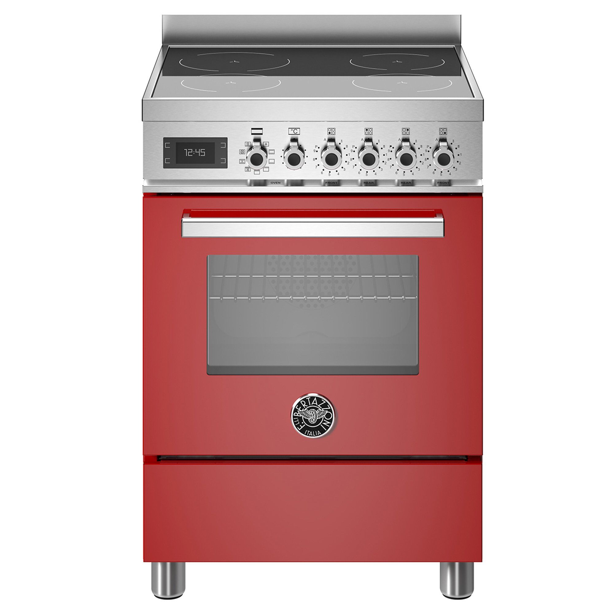 Pro64i1erot Professional Induktionskomfur Med Ovn 60 Cm Rød