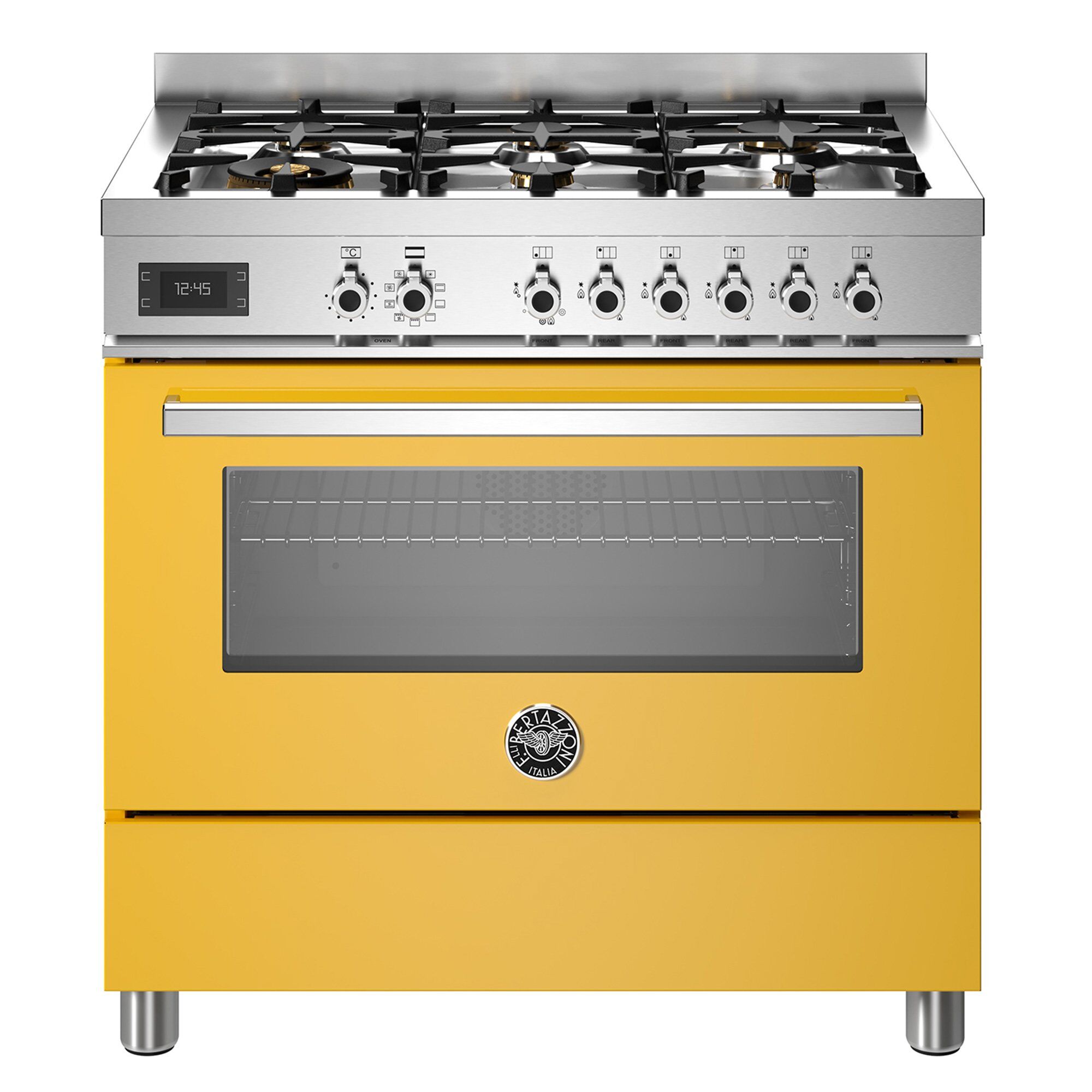 Pro96l1egit Professional Gaskomfur Med Ovn 90 Cm Gul