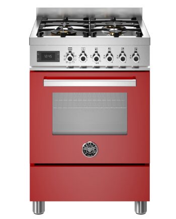 Pro64l1erot Professional Gaskomfur Med Ovn  60 Cm  Rød