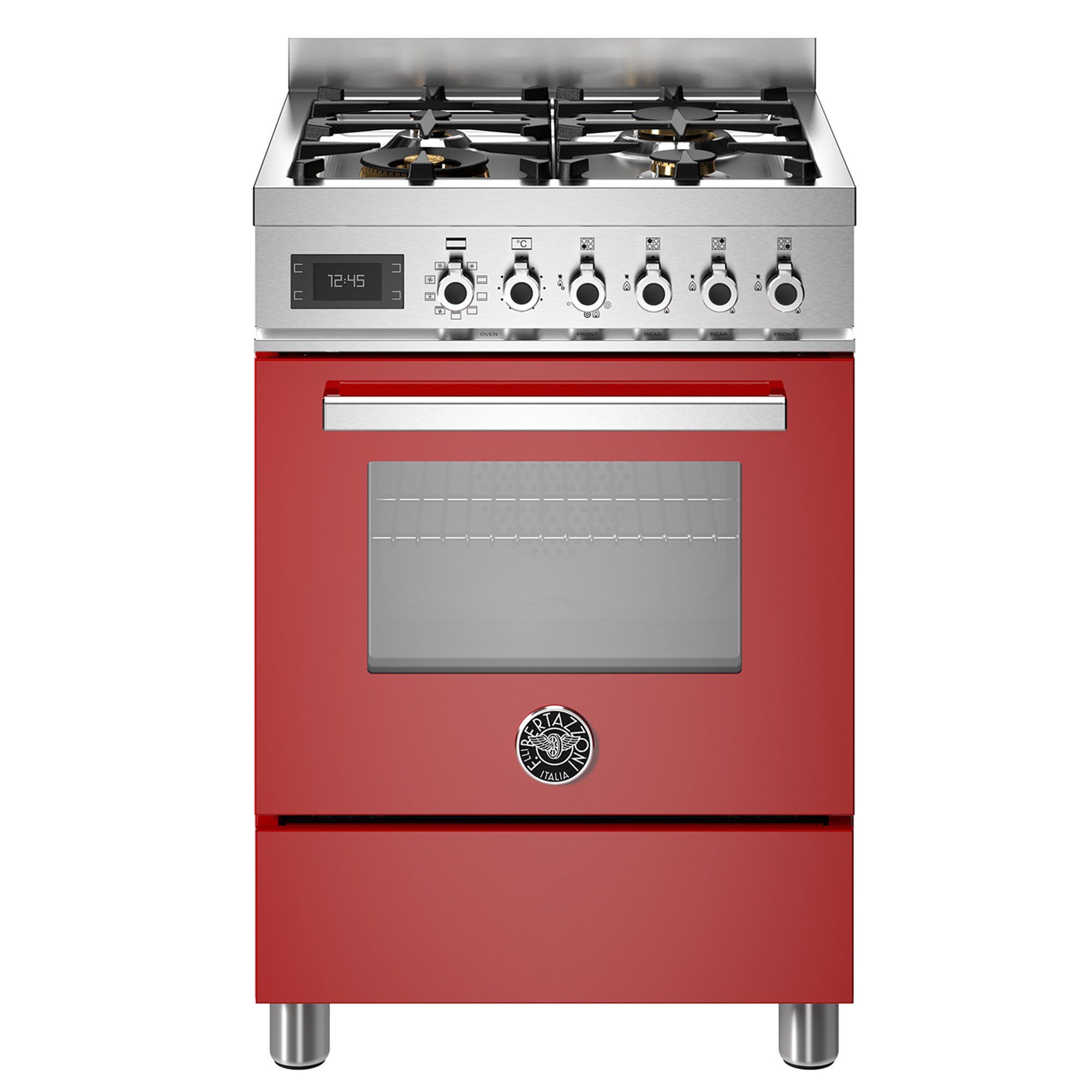 Pro64l1erot Professional Gaskomfur Med Ovn 60 Cm Rød