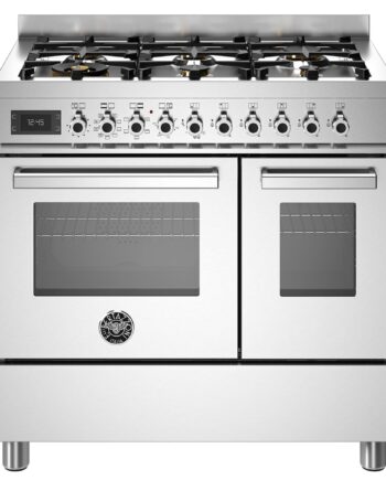 Pro96l2ext Professional Gaskomfur Med Dobbeltovn  90 Cm  Rustfrit Stål