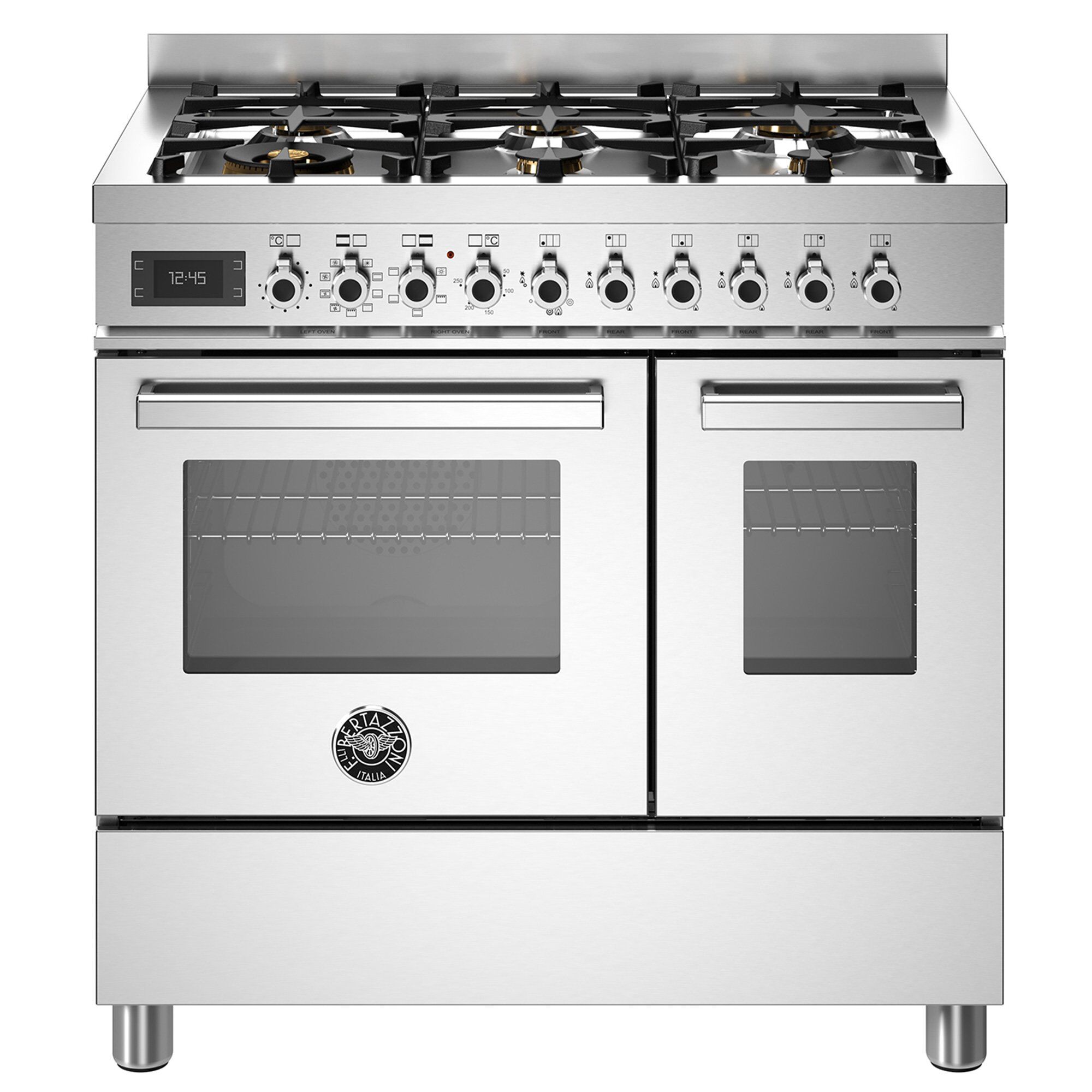 Pro96l2ext Professional Gaskomfur Med Dobbeltovn 90 Cm Rustfrit Stål