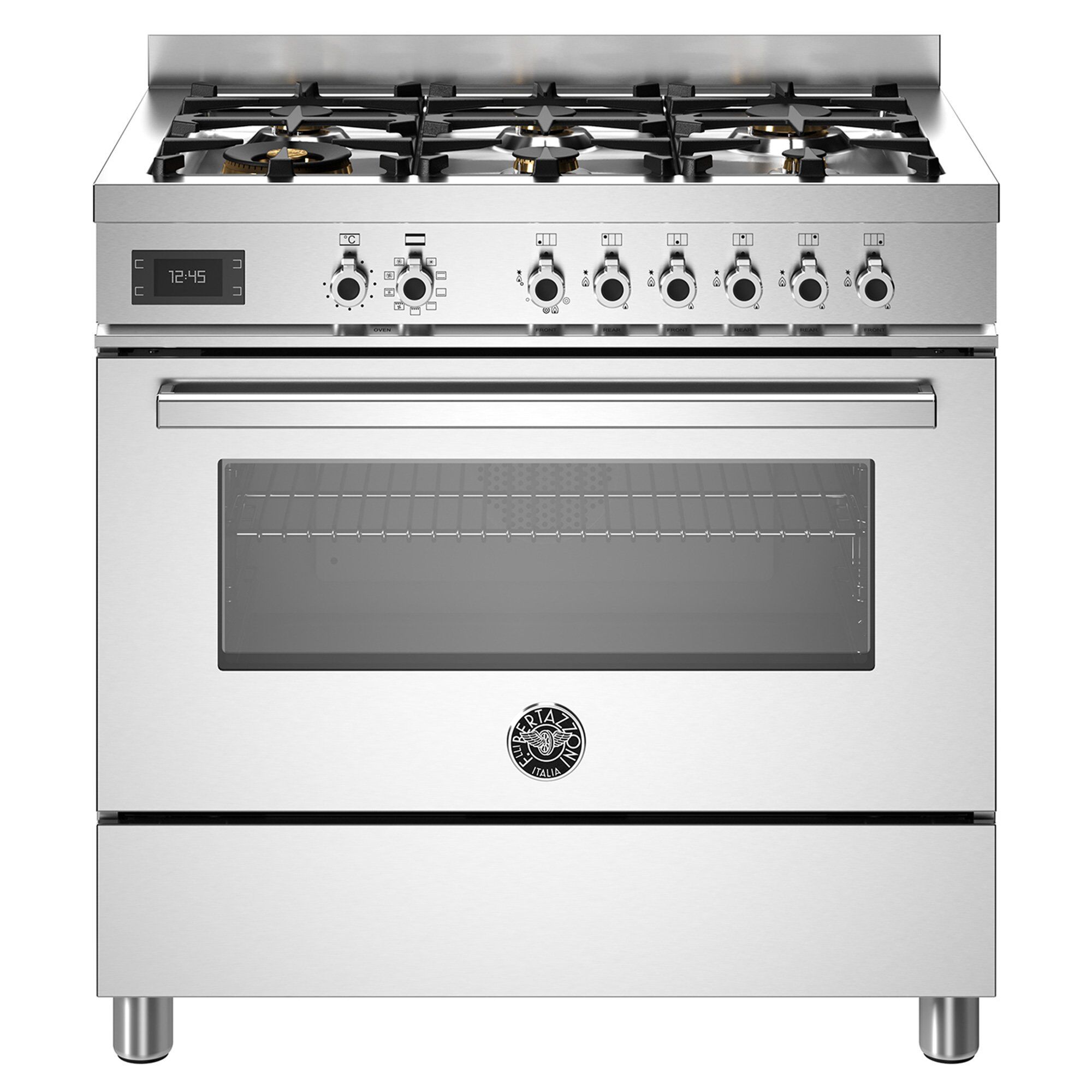 Pro96l1ext Professional Gaskomfur Med Ovn 90 Cm Rustfrit Stål