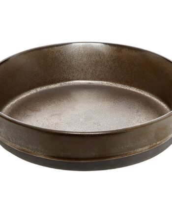 Raw Dyb Tallerken   Stentøj 19   Cm  Metallisk Brun