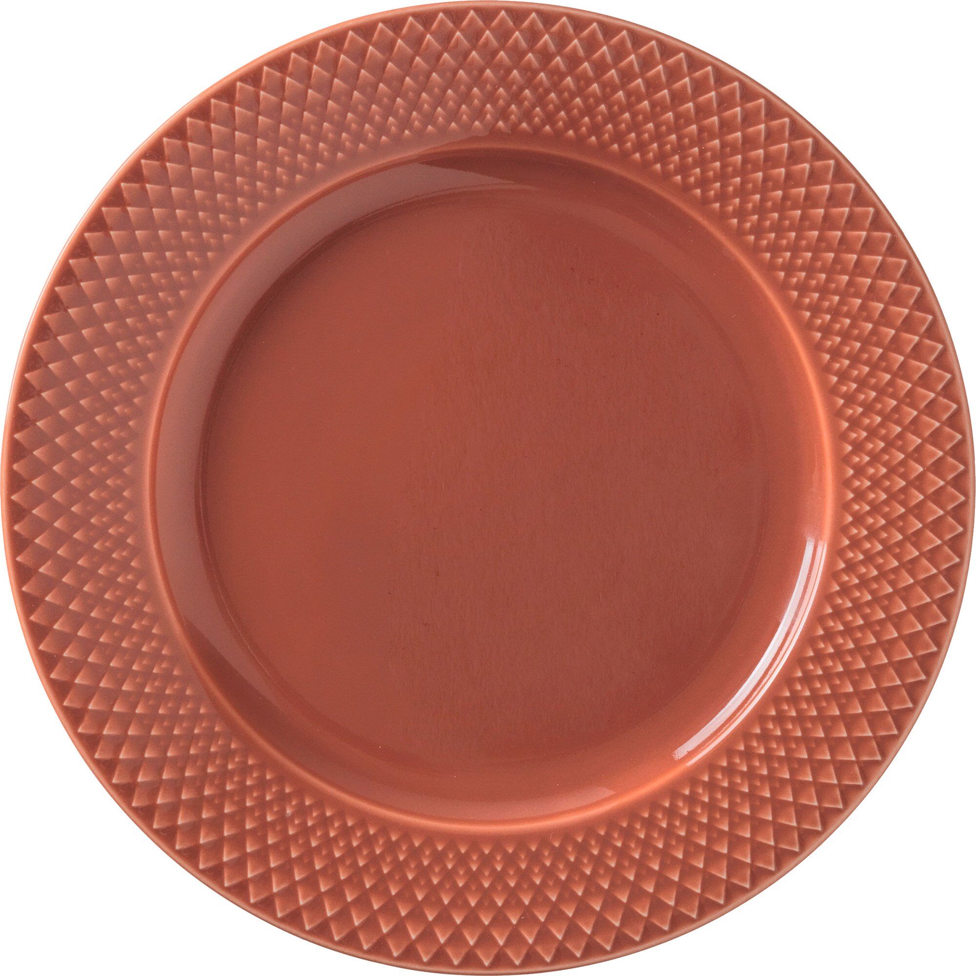 Rhombe Frokosttallerken 23 Cm Terracotta