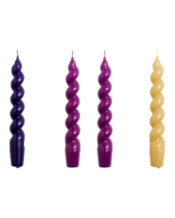 Sæt Med Spirallys    Stk  Lilla Fuschia Sennep