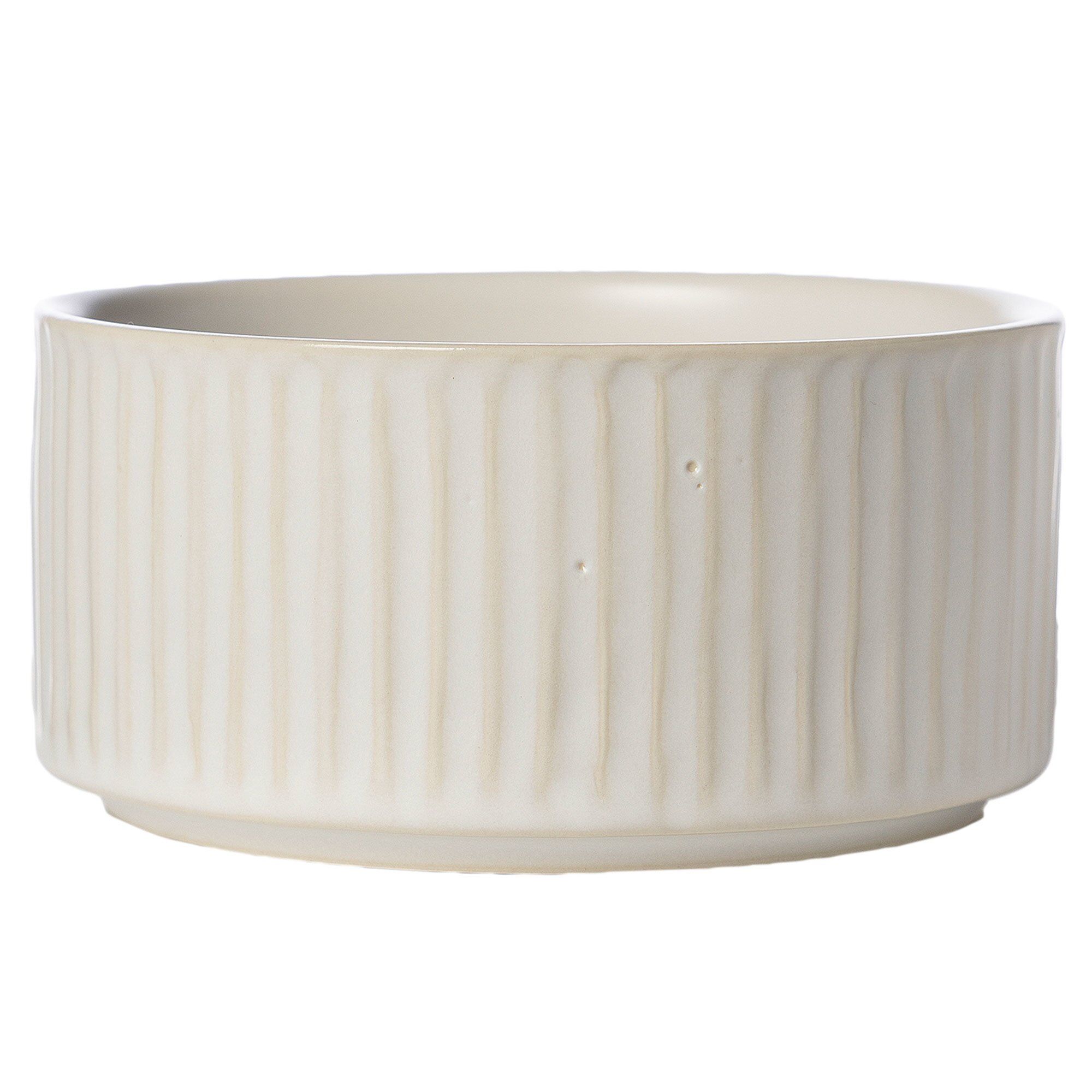Skål Riflet 12 Cm Naturhvid