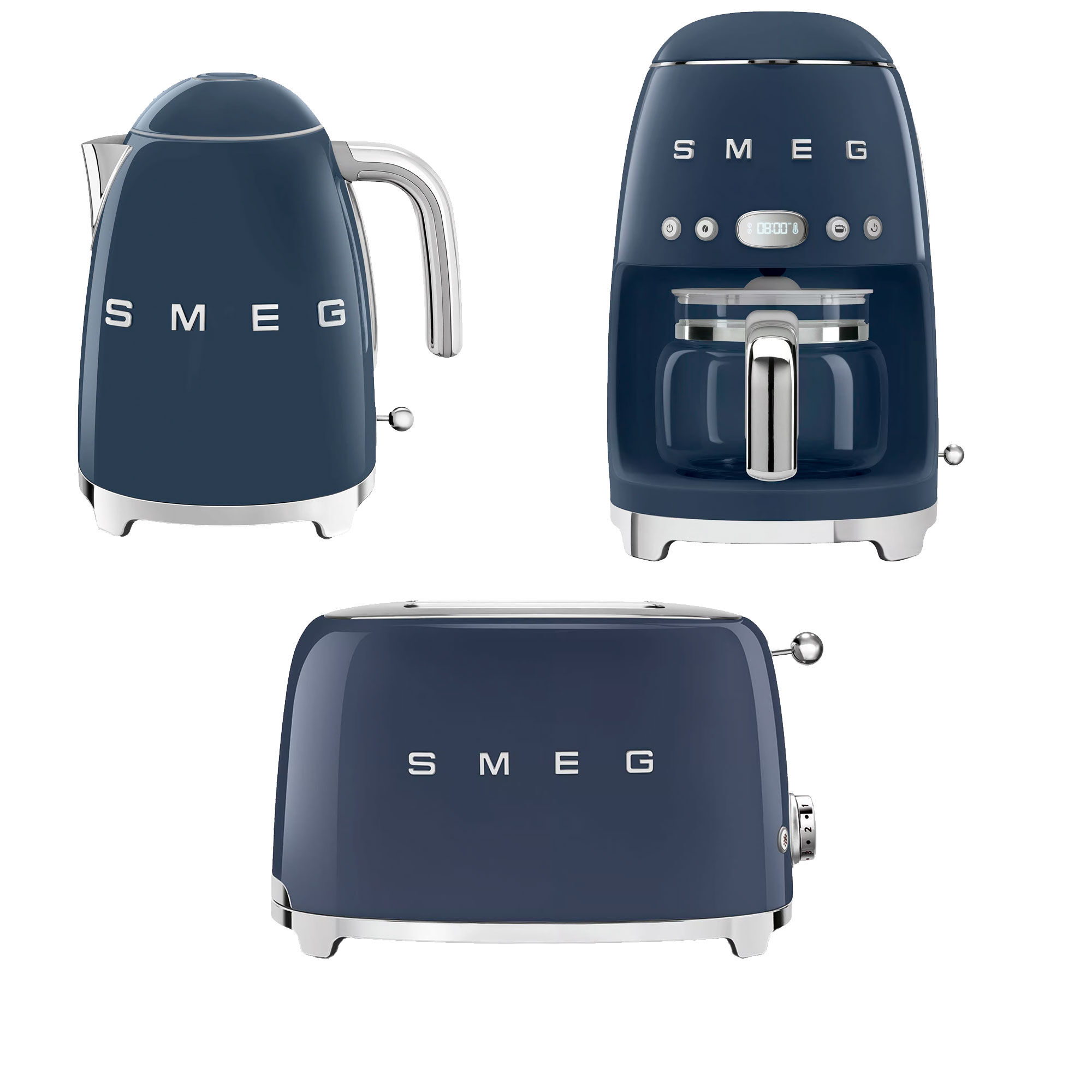 Smeg Kaffemaskine Brødrister Elkedel Navy Blue