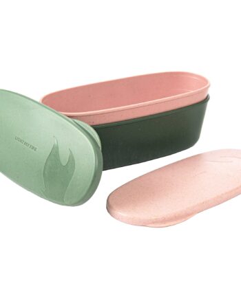 Snapbox Oval  Sandy Green   Dusty Pink   -pak