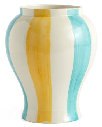 Sobremesa Stripe Vase  Large  Grøn Gul
