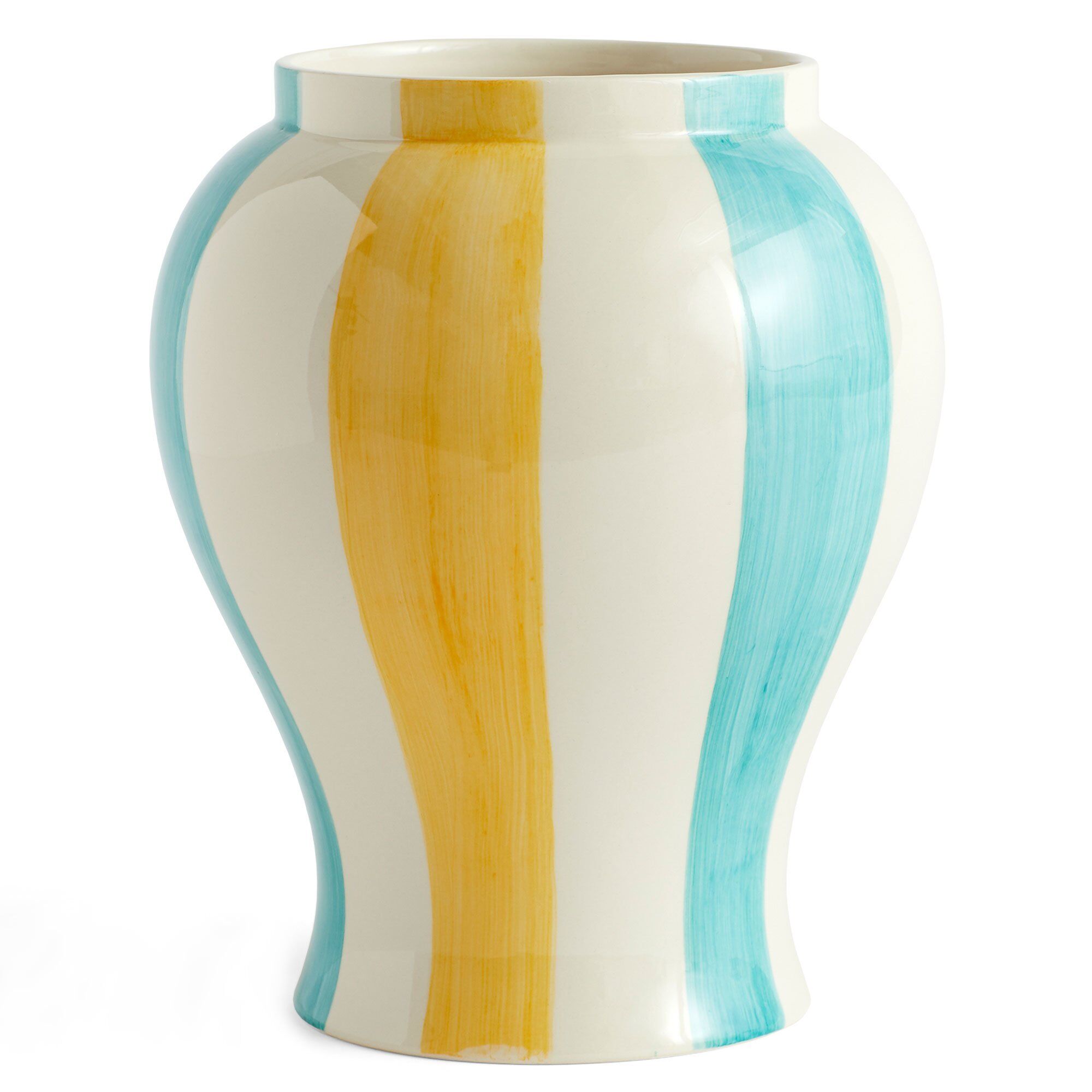 Sobremesa Stripe Vase Large Grøn Gul