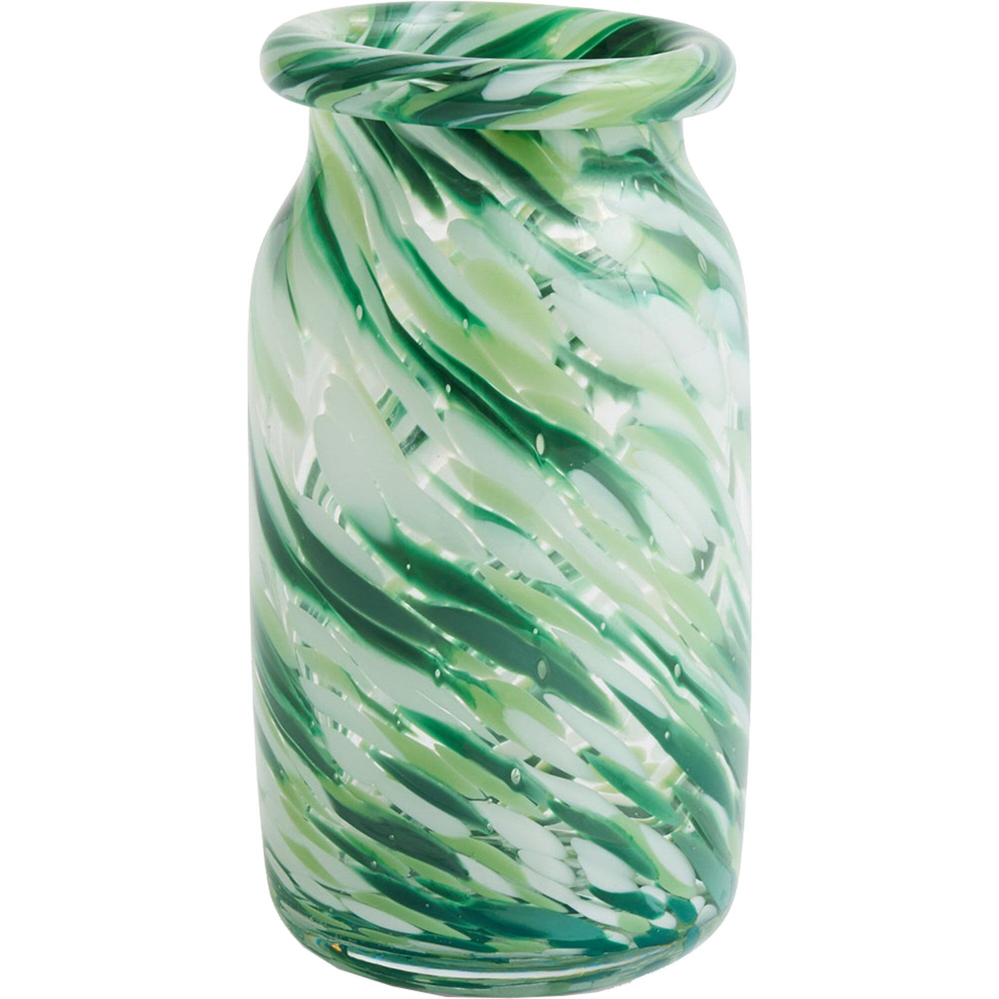 Splash Vase Small Green Swirl
