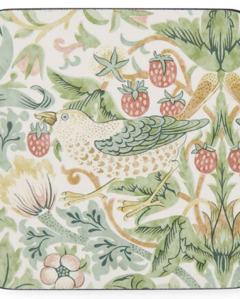 Spode Morris   Co Strawberry Thief Glasunderlag  -pak  Grøn