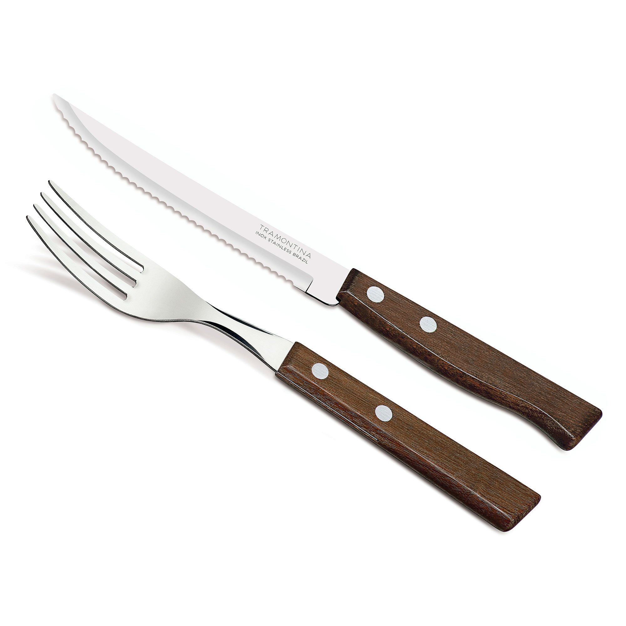 Steakbestik 12 Dele Mørkt Træ