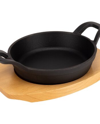 Støbejerns Serveringspande 16 Cm  Bordskåner   Træ