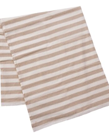 Stribet Dug 145x300 Cm  Beige Hvid